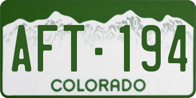 CO license plate AFT194