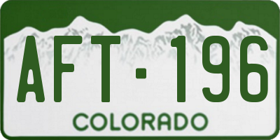 CO license plate AFT196