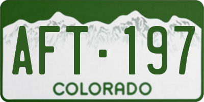 CO license plate AFT197