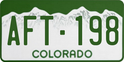 CO license plate AFT198