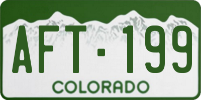 CO license plate AFT199