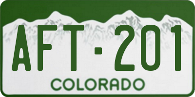 CO license plate AFT201