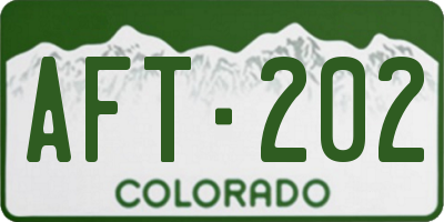 CO license plate AFT202