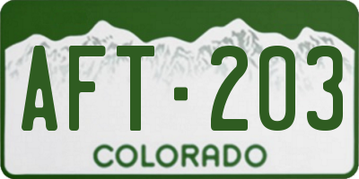 CO license plate AFT203