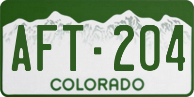 CO license plate AFT204
