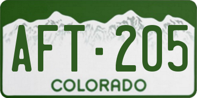 CO license plate AFT205