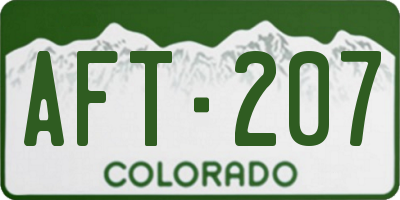 CO license plate AFT207