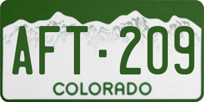 CO license plate AFT209