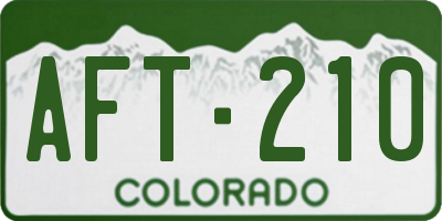 CO license plate AFT210