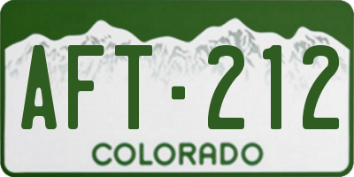 CO license plate AFT212