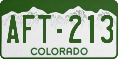 CO license plate AFT213
