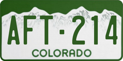 CO license plate AFT214
