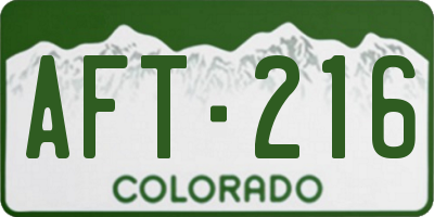 CO license plate AFT216