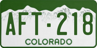 CO license plate AFT218