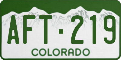 CO license plate AFT219