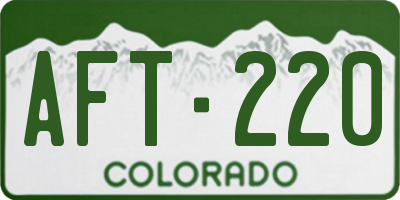 CO license plate AFT220