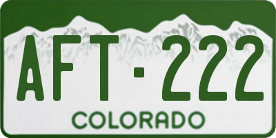 CO license plate AFT222