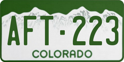 CO license plate AFT223