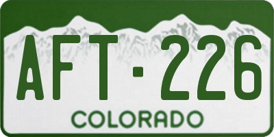 CO license plate AFT226