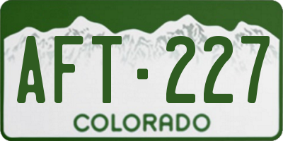 CO license plate AFT227