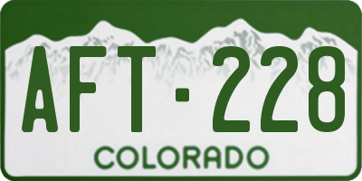 CO license plate AFT228