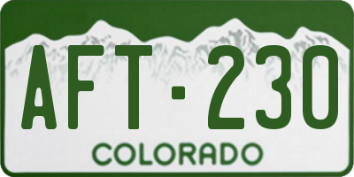 CO license plate AFT230
