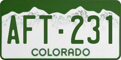 CO license plate AFT231