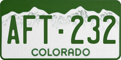 CO license plate AFT232