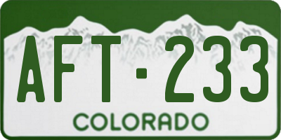 CO license plate AFT233