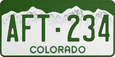 CO license plate AFT234