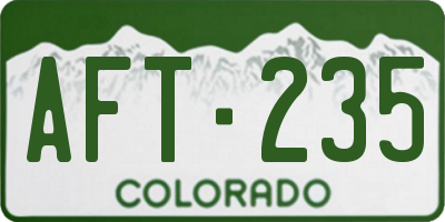 CO license plate AFT235