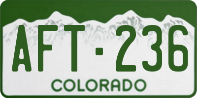 CO license plate AFT236