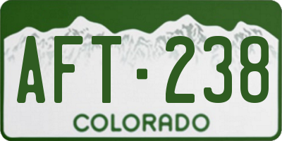 CO license plate AFT238