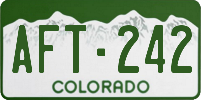 CO license plate AFT242