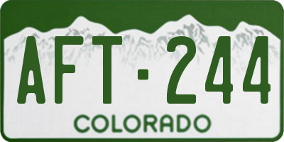 CO license plate AFT244