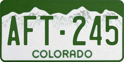 CO license plate AFT245