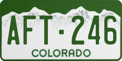 CO license plate AFT246