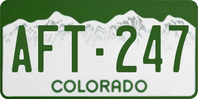CO license plate AFT247