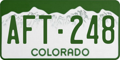 CO license plate AFT248