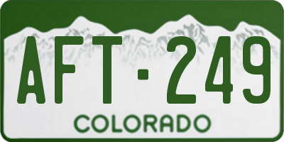 CO license plate AFT249