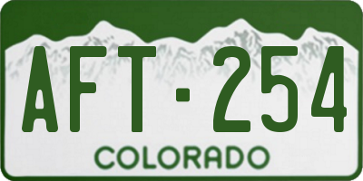 CO license plate AFT254