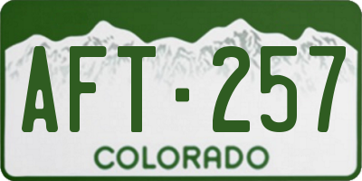 CO license plate AFT257