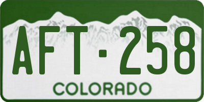 CO license plate AFT258