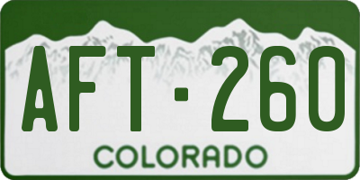 CO license plate AFT260