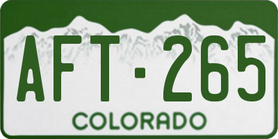 CO license plate AFT265