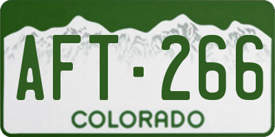 CO license plate AFT266