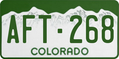 CO license plate AFT268