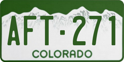 CO license plate AFT271