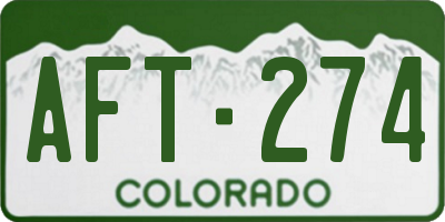 CO license plate AFT274