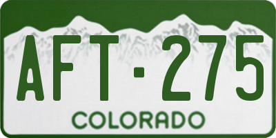 CO license plate AFT275